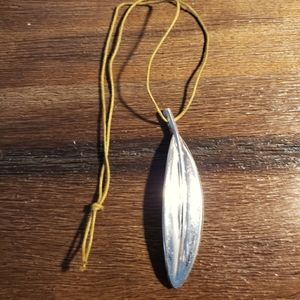 Vintage Sterling Silver Feather Necklace